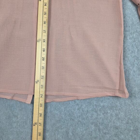 NWT Maurices Blouse Womens Size Small Sheer Long Sleeve Button Down Blush Color - Picture 16 of 16